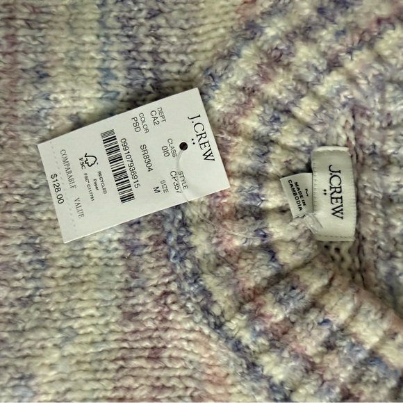 J.Crew Space-Dyed Mockneck Boyfriend Sweater NWT Size Medium - Picture 2 of 6